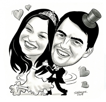 011_Karikatur_Brautpaar_1-Studioarbeit